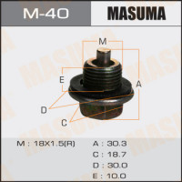 Болт маслосливной С МАГНИТОМ MASUMA (с шайбой) Toyota 18х1.5mm 2L,3L,1C,2C,1#B,1G,7M,4S