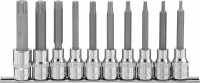 921910 Набор насадок торцевых 1/2"DR с вставками-битами TORX® на держателе, T20-T70, 100 мм, 10 предметов Ombra