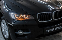 Накладки на передние фары (реснички) компл.-2 шт. для BMW X6 (E71) 2010-2014, глянец (под покраску)