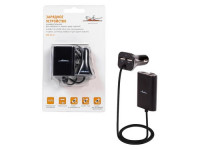 Адаптер автомобильный 4хUSB 7.3A (2USB 1A+2.1A в прикуриватель + кабель 2м 2USBx2.1 (AIRLINE)