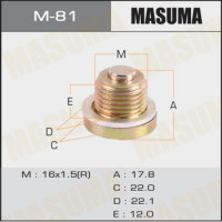 Болт маслосливной A/T С МАГНИТОМ MASUMA (с шайбой) RENAULT 16x1.5(R)