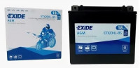 Аккумулятор MOTO AGM 18Ah 270A 175x87x155 полярность ETN 0 токовыводы M04 EXIDE - ETX20HL-BS