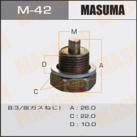 Болт маслосливной С МАГНИТОМ MASUMA (с шайбой) Nissan 3/8