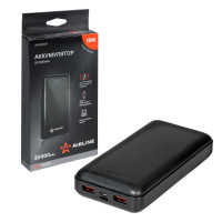 Аккумулятор внешний универсальный 20000мАч: 2xUSB 3A, Type-C 5V/9V/12V AirLine - AEAB004