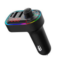 Mp3 трансмиттер c RGB подсветкой ACV FMT-128В Bluetooth 5.0, 2 USB+Type-C по 3A, Hands free
