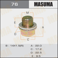 Болт маслосливной A/T MASUMA (с шайбой) Mitsubishi LANCER.CS5A
