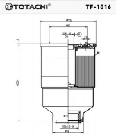 Фильтр топливный TOTACHI TF-1016 FC-158 23303-64010 MANN WK 828 x