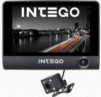 Видеорегистратор INTEGO VX-315DUAL HD,3 камеры, монитор 3,9", (зад.вид+дорога+салон)