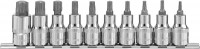912910 Набор насадок торцевых 1/2"DR с вставками-битами TORX® на держателе, T20-T70, 55 мм, 10 предметов Ombra